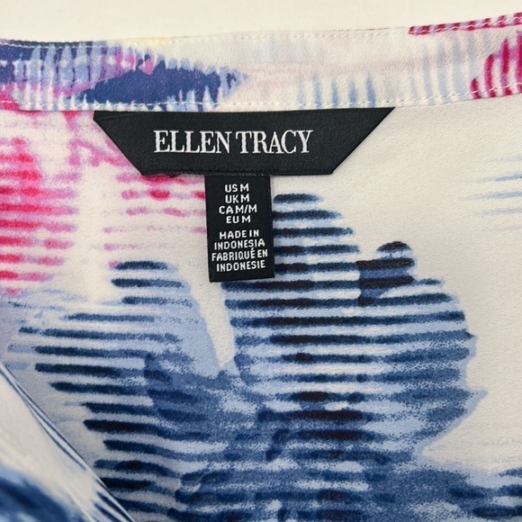 ELLEN Tracy White Floral Tunic, Medium - Picture 4 of 11